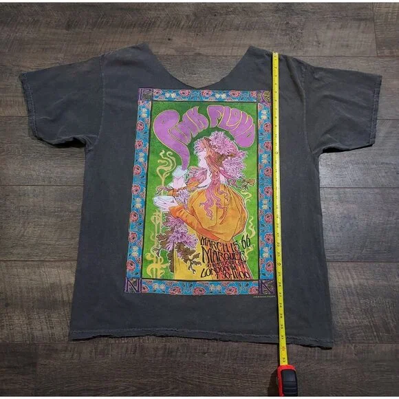 Pink Floyd Shirt XL Gray Destroyed Retro 1966 Marquee London Art Nouveau Poster - Picture 8 of 11